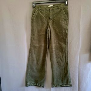 Weatherproof Vintage Women's Wide-Leg Stretch Corduroy Pants Olive